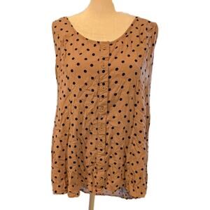 Torrid Pink Black Polka Dot Scoop Neck Sleeveless Tank Top Adjustable Hook 3 3X